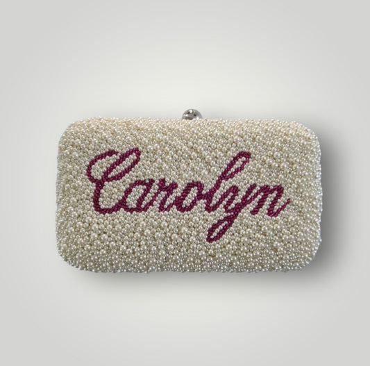 Custom Beaded Box Clutch
