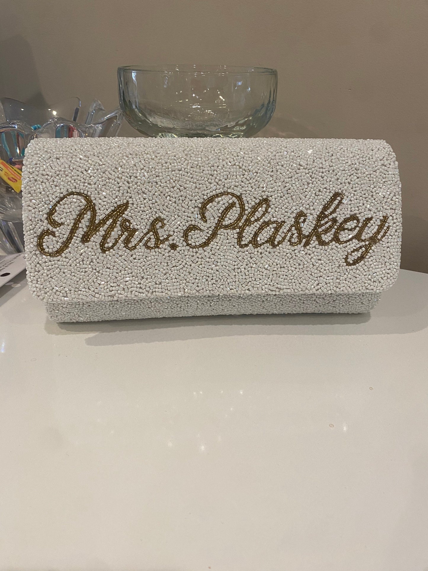 Customized bag, Christmas gift beaded bride clutch, mrs. Purse wedding day,bridesmaids mother of bride personalized clutch,Bachelorette bag,