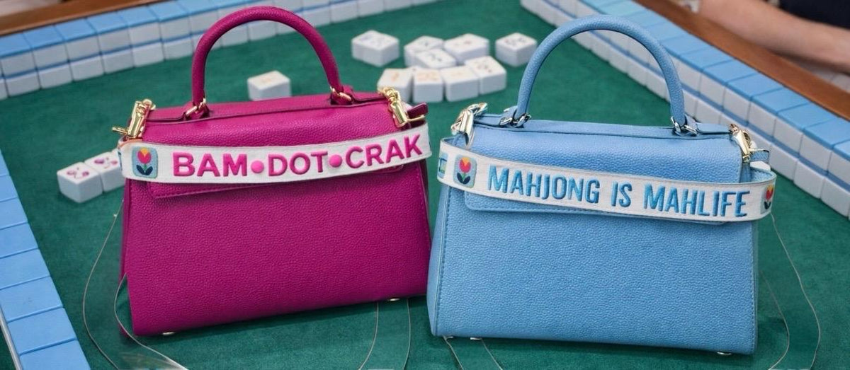 custom Mahjong beaded bag strap, bam dot crak, mahj tiles, personalized gift, everyday bag, game night bag, girls gift, adjustable bag strap