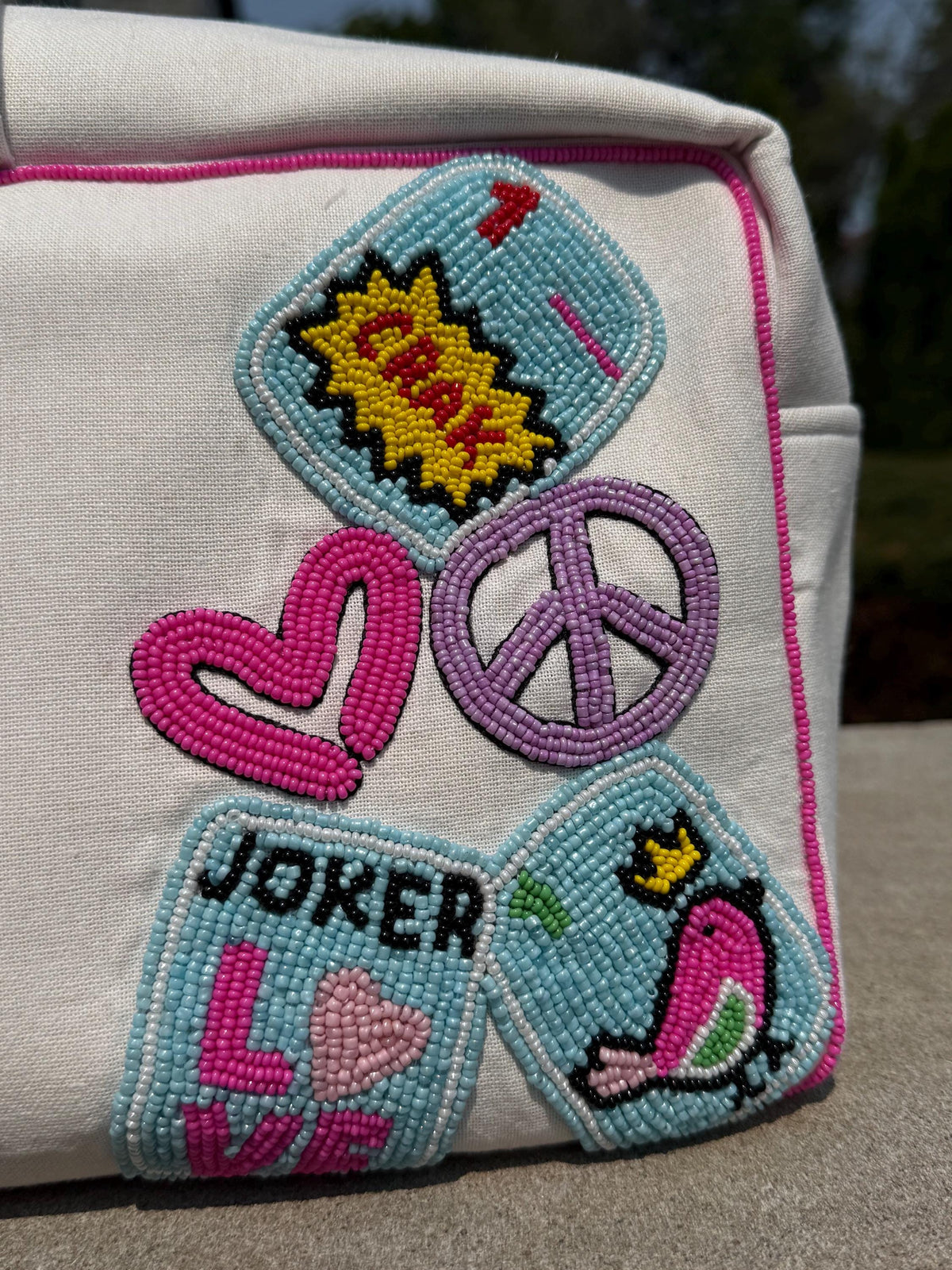 Mahjong Duffel Bag | Mahj Squad Beaded Bag | Mahjong Game Night Bag | Mahjong Gift for Her | Mahjong Player Gift | custom handbeaded design