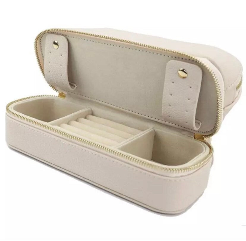 Custom Leather 2 in 1 Jewelry/Makeup Travel Bag